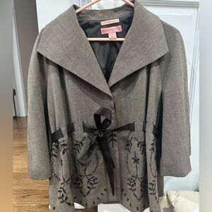 Bandolino Women's Taupe Jacket with Embroidery
